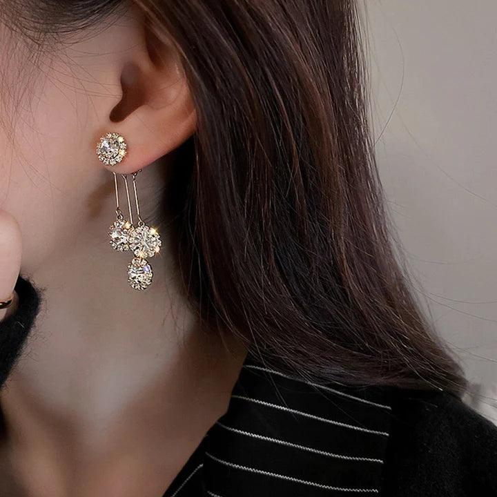 Diamond Fairy Flower Stud Earrings 2Pcs/Set - SayToLove