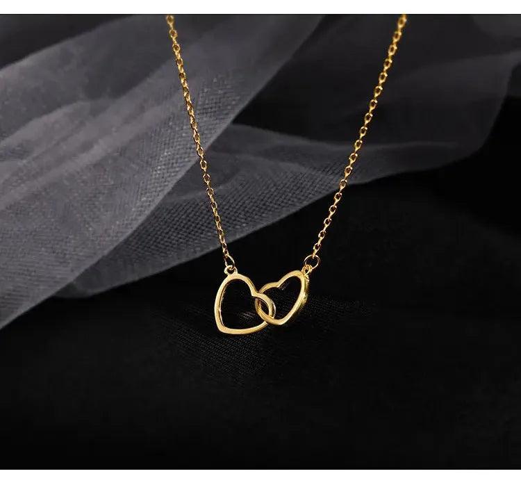 Double Heart Pendant Necklace - SayToLove