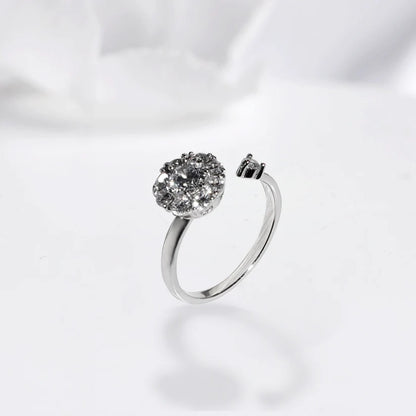 Silver Solitaire Spin Ring - SayToLove