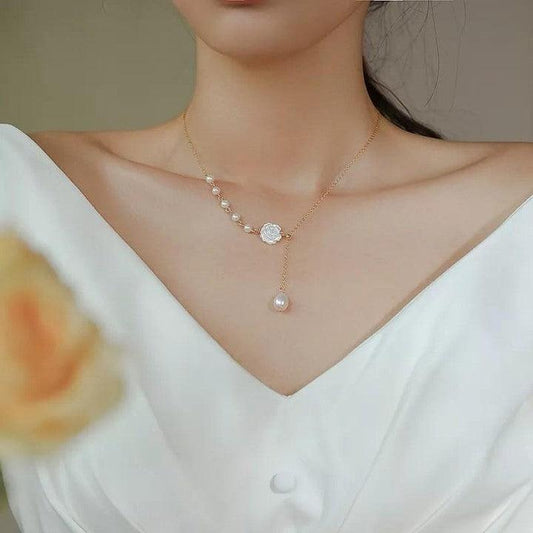 Floral Radiance: Pearl and Petal Pendant - SayToLove