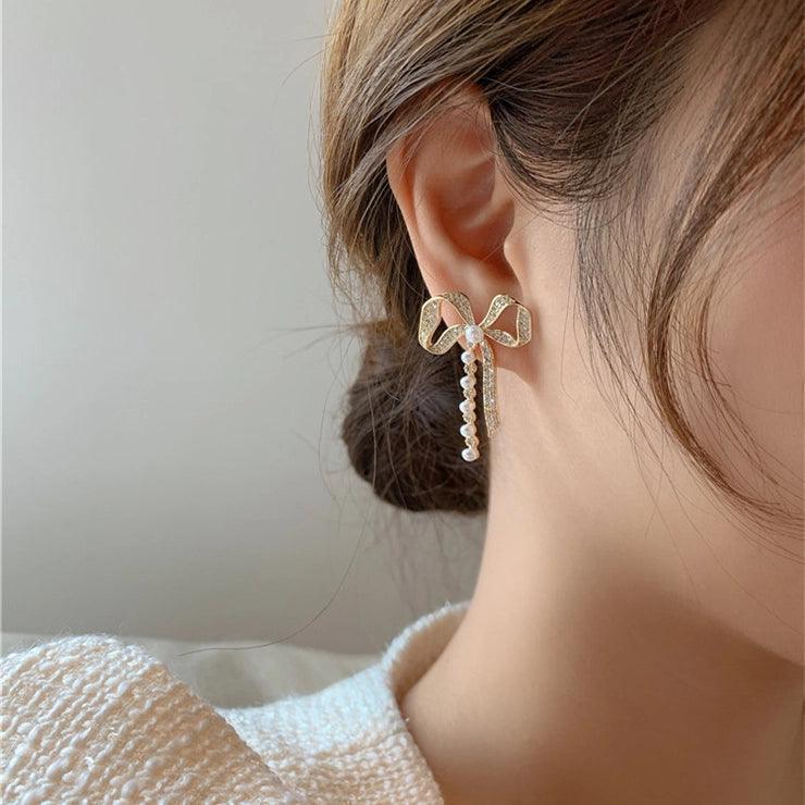 Zircon Bow Dangle Earrings Fashion Jewelry - SayToLove