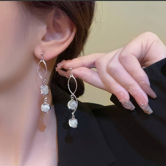 Elegant Long Tassel Opal Earrings - SayToLove